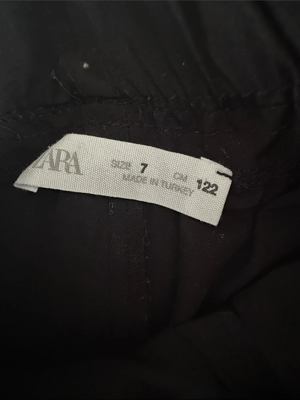 Zara kids technical Black Cargo Wide-Leg Pants - Elastic Waist size 7 years